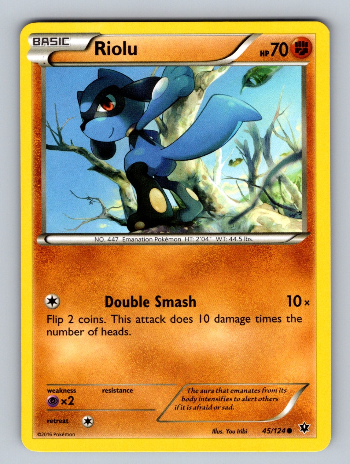 Riolu (46) 46/124 Common XY - Fates Collide NM - LP Pokemon TCG