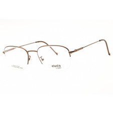 Elasta Men's Eyeglasses Rectangular Brown Metal Half Rim Frame E 7033 0W3M 00