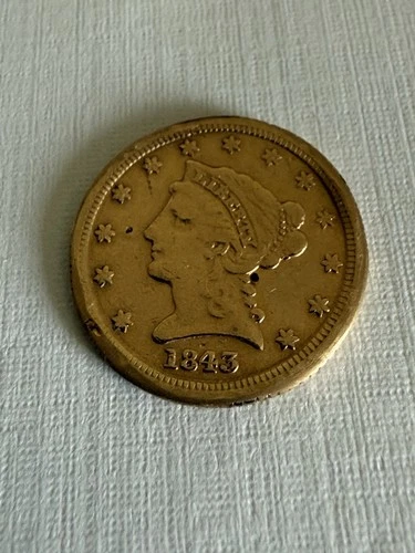 1843-D Liberty Quarter Eagle — photo from the most recent tracked eBay sale