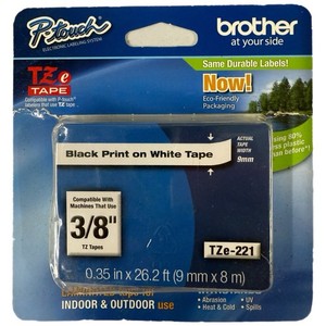 Brother P-Touch TZE221 Ruban adhésif standard TZe - Noir sur blanc Nouveau