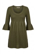 American Rag Sweater Dress Size M Green Knit Bell Sleeve Empire Waist