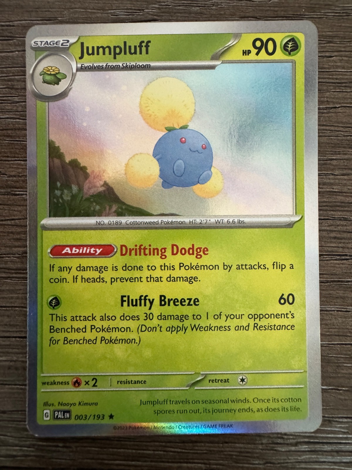 Pokemon -  Jumpluff - 003/193 - Reverse Holo Rare - Paldea Evolved - NM/M