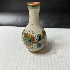 Erandi Tonala Mexico Mini Vase Pottery  Flower Butterfly