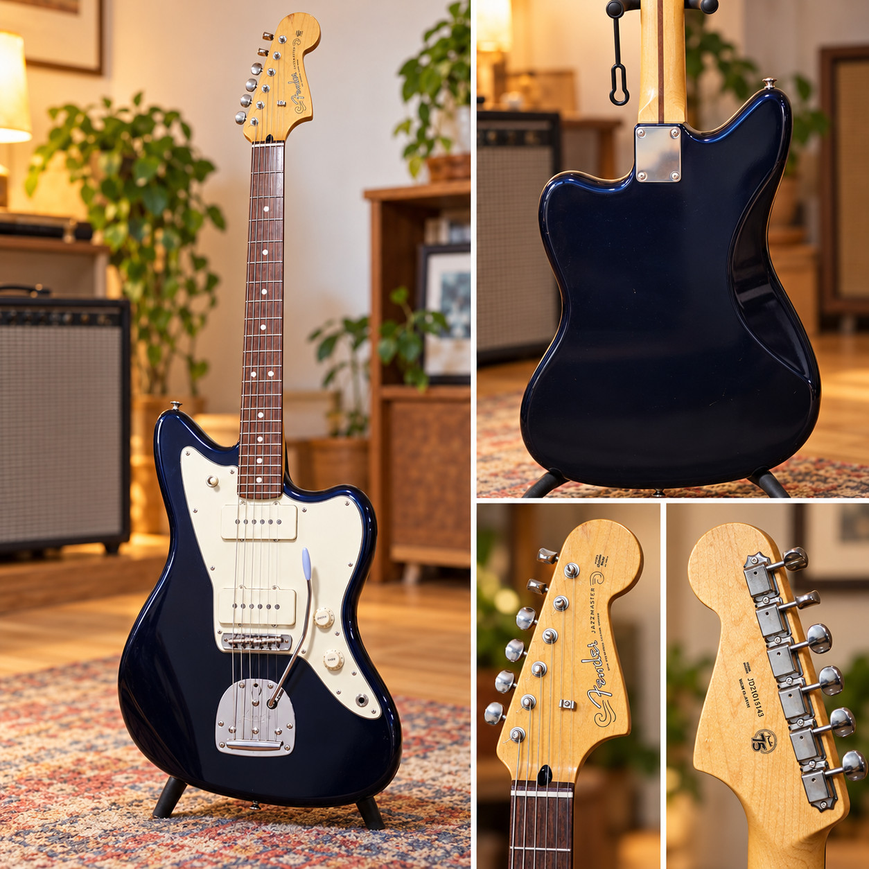 Fender MIJ Hybrid II Jazzmaster Metallic Blue Rosewood 2021 Electric Guitar Used
