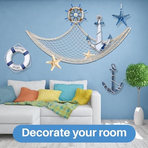  2PCS Fish Net Decorative - Fish Net Decorations Decorative Netting Nautical 