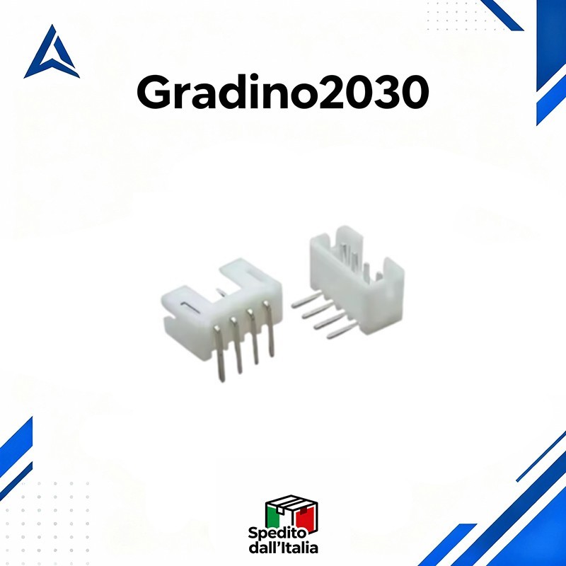 5x Connettori Maschio 90° PCB PH 2.0mm 4 Pin - Pin Header Angolato Arduino