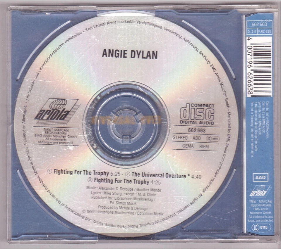 Angie Dylan - Fighting For The Trophy (Maxi-CD 1989) - Bild 2 von 2