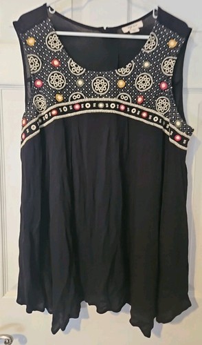 Style & Co Womens Embroidered Front Yoke Sleeveless Top, XL NWOT - Picture 1 of 7