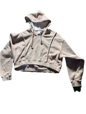 Nike Cropped Hoodie Womens Small Brown Fleece Training Pullover DD4638 256