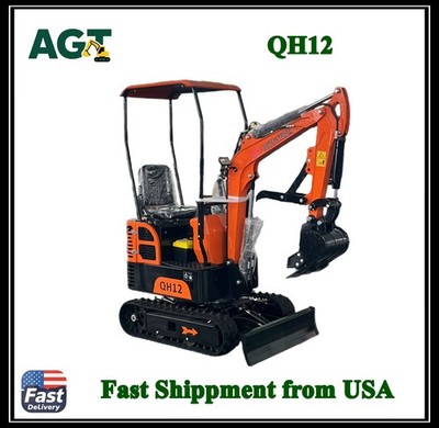 AGT QH12 1 Ton Mini Excavator Digger 13.5hp Gas Tracked Crawler B&S EPA Engine