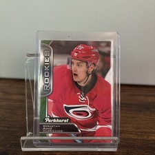 2016 17 Upper Deck Parkhurst Sebastian Aho Rookie Card #386. rookie card picture