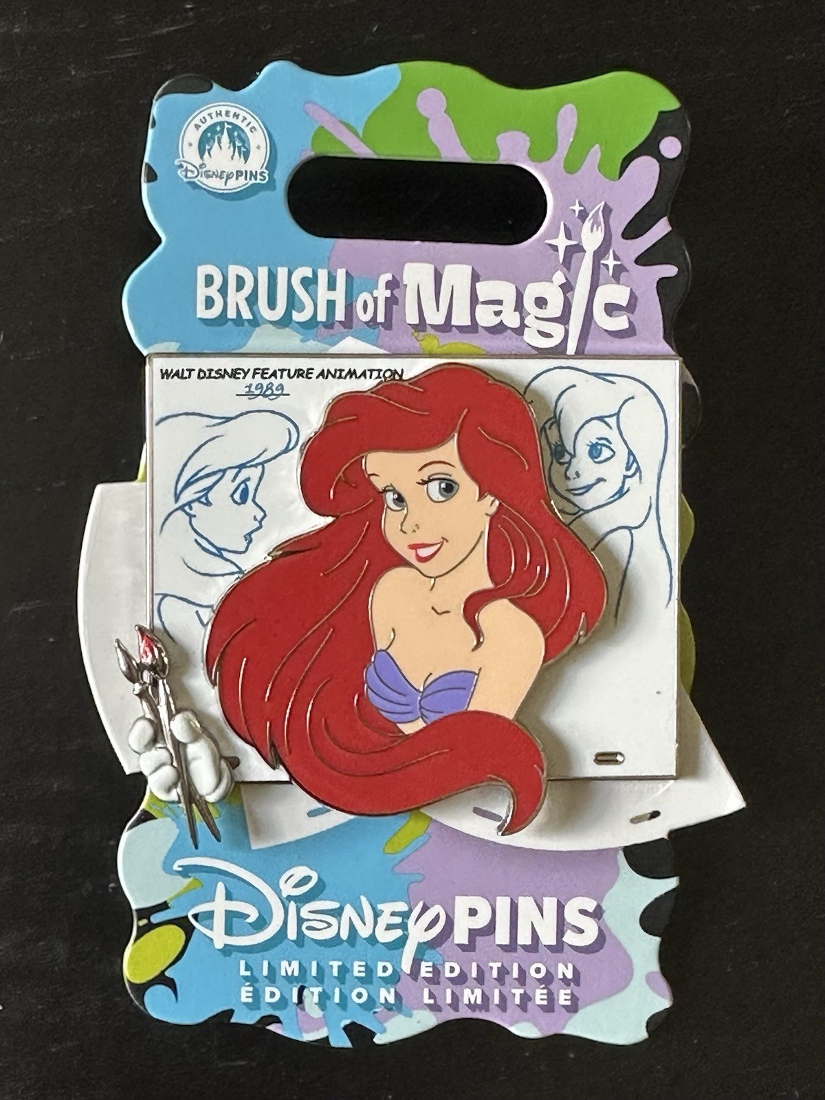 Disney Ariel The Little Mermaid Brush of Magic Limited Edition Pin LE 3750