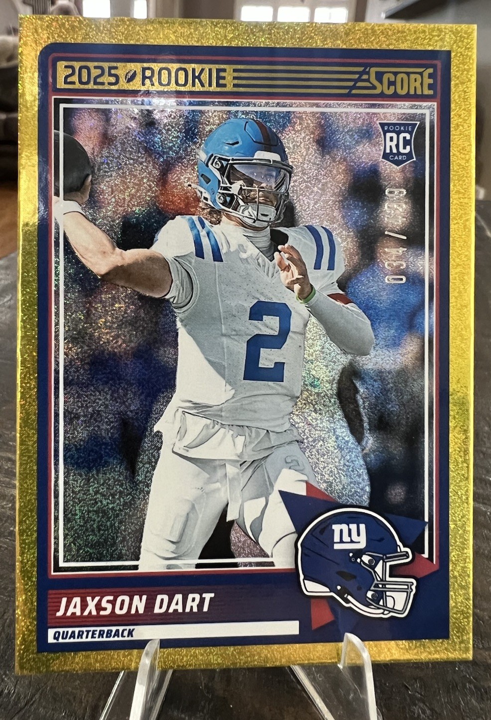 2025 Score JAXSON DART RC Rookie Card #35 Gold Dots /499 | NY Giants
