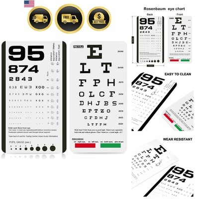 Eye Chart, Pocket Eye Charts, Snellen and Rosenbaum Pocket Eye Chart for Eye ...