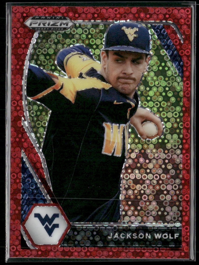 2021 Panini Prizm DP #PDP129 Jackson Wolf Red Donut Circles Prizm #/99