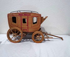 Vintage Wells Fargo & Co Wooden Stagecoach Wagon Toy, Western Cowboy Theme