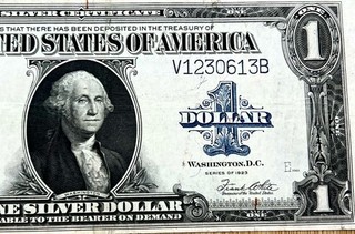 1923 $1 (( HORSE BLANKET )) Silver Certificate Large ((XF AU)) US Currency