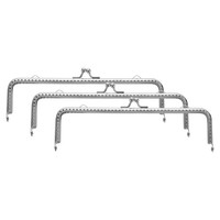 3Stk Metall-GeldböRsenrahmen, 18Cm Rechteck-Kussverschluss-Rahmen GepräGt Silber