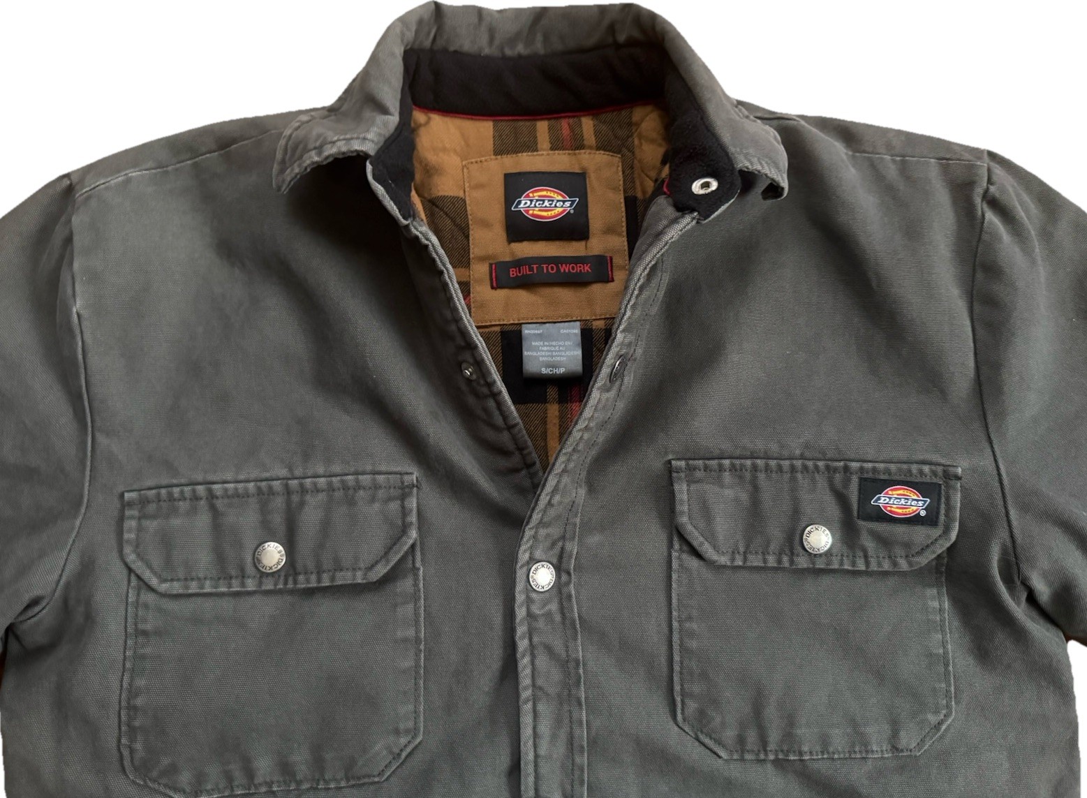 Dickies Flannel Lined Gray Work Jacket - image 1