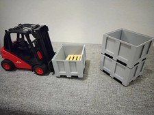 2 Pack Stacking Harvest Boxes for Bruder Linde Forklift | Scale Storage Crate