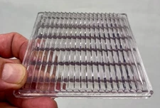 Vintage Set of 4 Luxfer Prism Amethyst Glass Tiles Clear Sawtooth Design