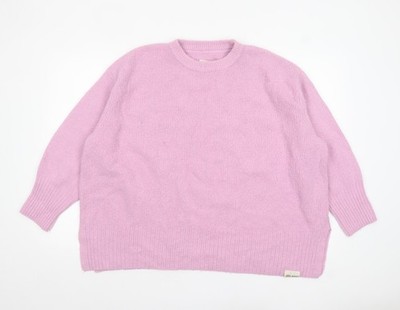 Burgs Damen rosa Rundhalsausschnitt Strickpullover Pullover Größe 14