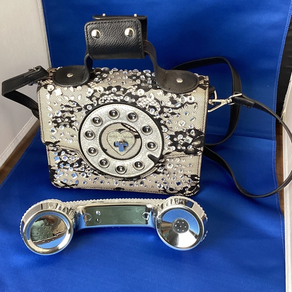 Betsey Johnson Kitsch Lace Bling It Retro Phone Crossbody Works - Image 2 of 4