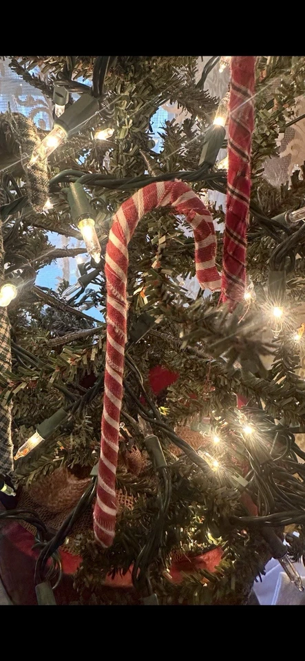 $1.00 WHOLESALE Primitive HOMESPUN Candy Canes Bowl Filler Ornaments Christmas - Image 4 of 4