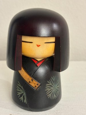 JAPANESE KOKESHI DOLL  5 inch Tall WOODEN HANDCRAFTED HAND PAINTED