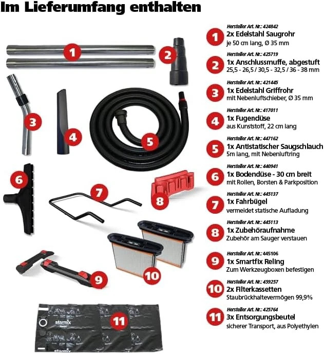 Starmix Nass-/Trockensauger Ipulse M-1635 Safe Plus 1600 W Behälter Brutto 35 l - Bild 2 von 4