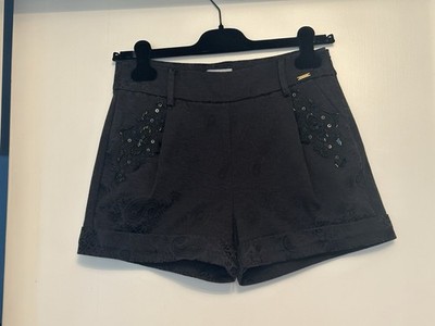 Damen Schorts, Miss Sixty, Gr. 32, Schwarz, Muster, Glasperlen,Baumwollemischung