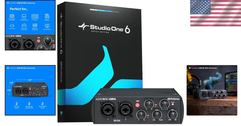 Versatile USB 2.0 Audio Interface with Phantom Power & Studio Software Package - Image 2 of 4