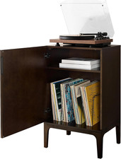 Asher Record Player Stand for Vinyl Records, Dark Brown