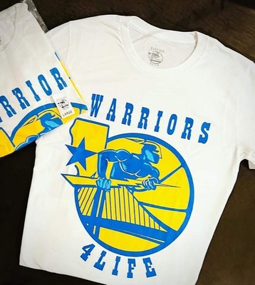 Warriors4Life T-Shirt Golden State Warriors We Believe Run TMC Curry Large