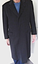 LORO PIANA /ODERMARK BLACK OVERCOAT LARGE IMMACULATE CONDITION