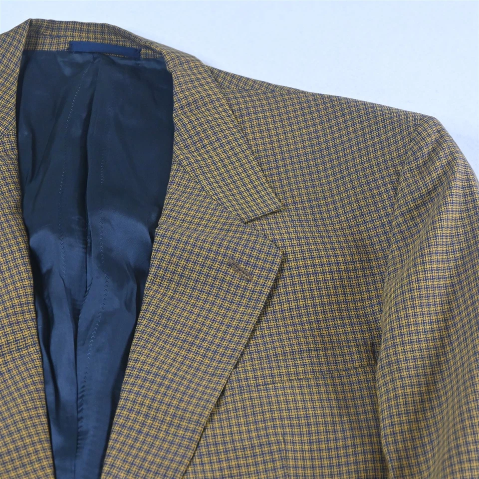 Chaqueta Blazer Abrigo Deportivo De Colección EE. UU. V2 Versace 44L Azul Amarillo 100% Lana para Hombres Foto 2 de 4