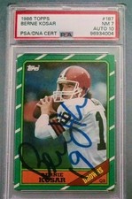 1986 Topps PSA 7/10 Browns Bernie Kosar signed ROOKIE card AUTO POP 14