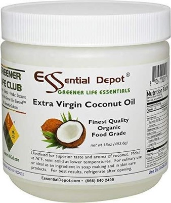 Coconut Oil - Extra Virgin - Organic - 1 lb - 16 oz - Food Grade - safety sealed