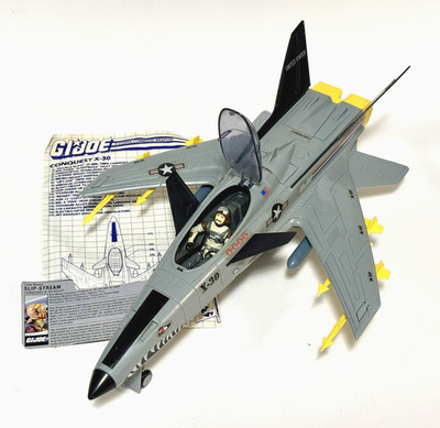 Vintage 1986 GI Joe Conquest X-30 Complete w/ Slip-Stream File Card Blueprints