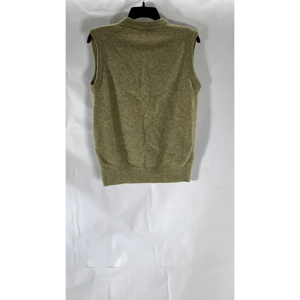 Chaleco Suéter con Botones Cuello en V Mezcla de Lana Verde Oliva GERARD FORTIER Para Hombre Talla 2(S) Foto 2 de 4