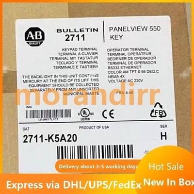 NEW IN BOX ALLEN BRADLEY 2711-K5A20 FRN 4.46 FREE SHIP 2711K5A20 US Free Tax
