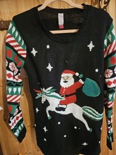 Ugly Christmas Sweater Sz LG Pullover Santa Holiday Party New No Tags 1693