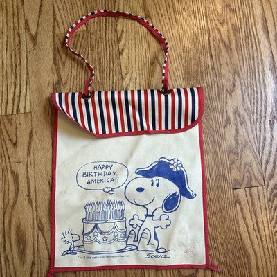 Vintage Snoopy  Happy Birthday America  Lightweight Canvas Mini Tote Bag Peanuts