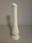 Vintage Fenton Hobnail Milk Glass Swung Bud Vase 9 5/8 Inch