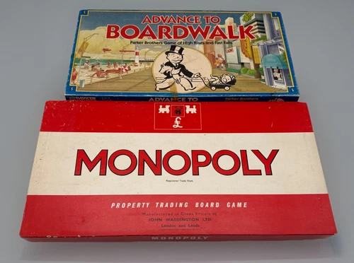 Vtg Monopoly Game Bundle Parker Brothers Made in England & Advance To Boardwalk