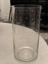 Clear Glass Cylinder Hurricane Vase Table Flowers Candle Holder 12  H x 6  W