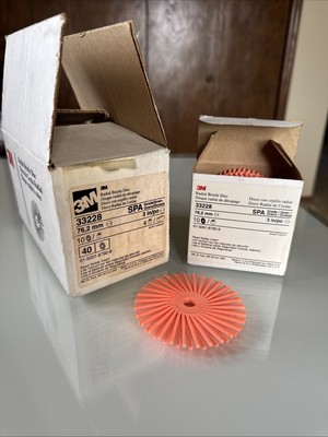 40 Discs! 3M 33228 Ceramic RB-ZB Radial Bristle Brush, 3'' Dia, 3/8'' Hole