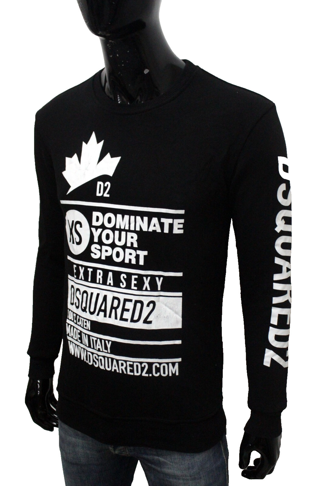 Felpa Dsquared2 Uomo Taglia S Sweateshirt Nero Maglione Logo Pullover