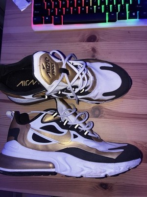 Nike Air Max 270 React Men's Low Top Lace-Up Athletic Sneaker Metallic Gold