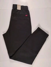 LEVI'S XX Chino-NWT-Men's Black Tapered Leg Stretch Drawstring Joggers-Size S